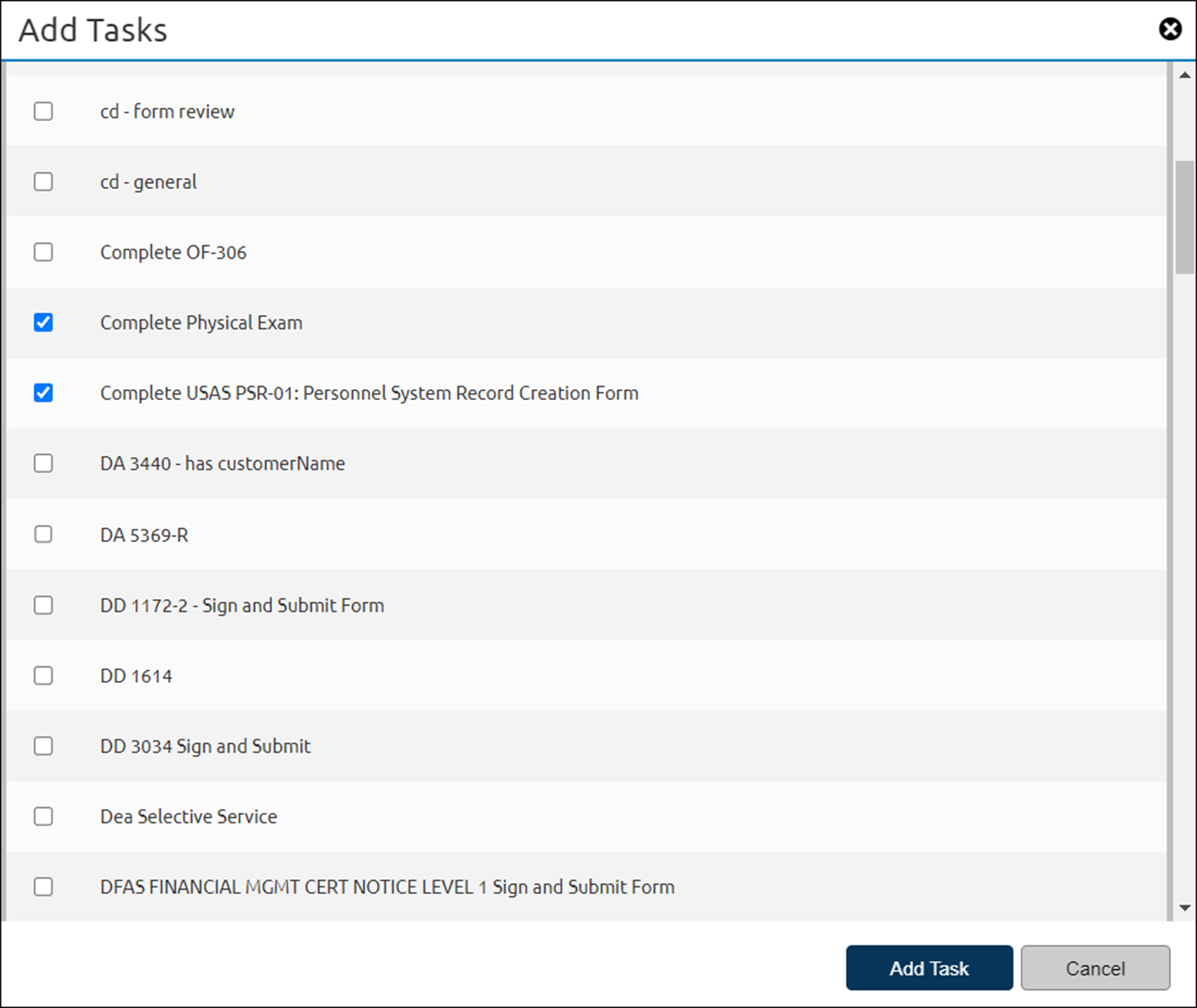 New Hire Add tasks template