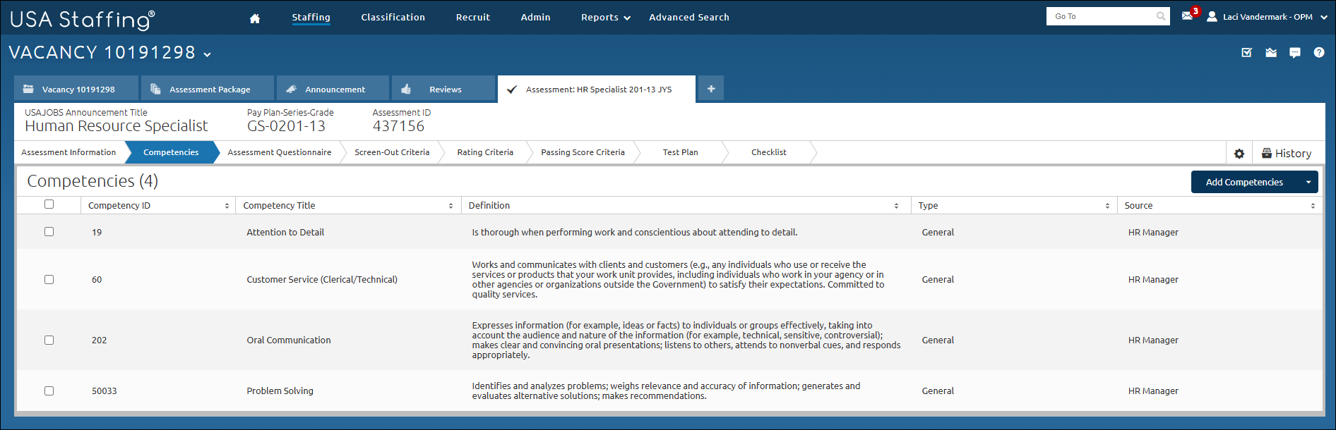 Competencies Page