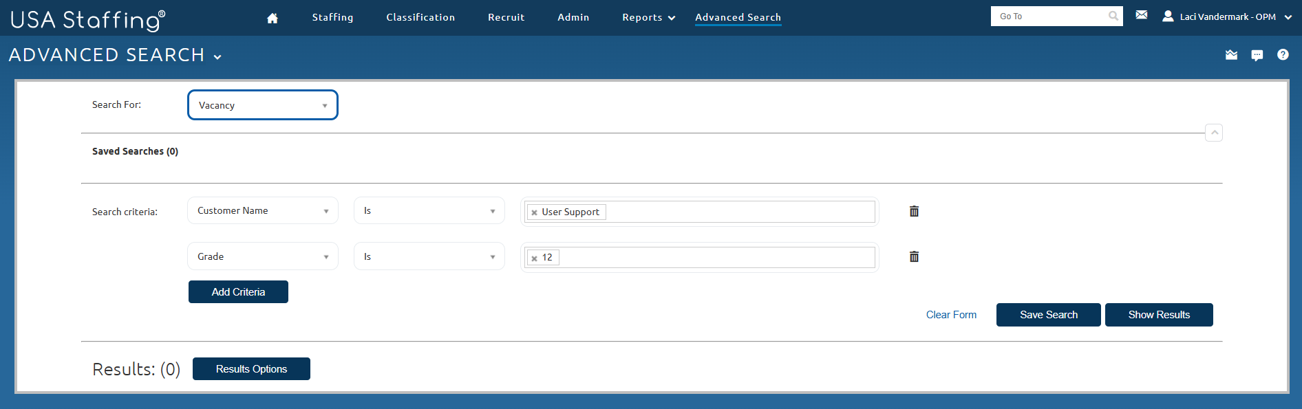 Advanced Search Page