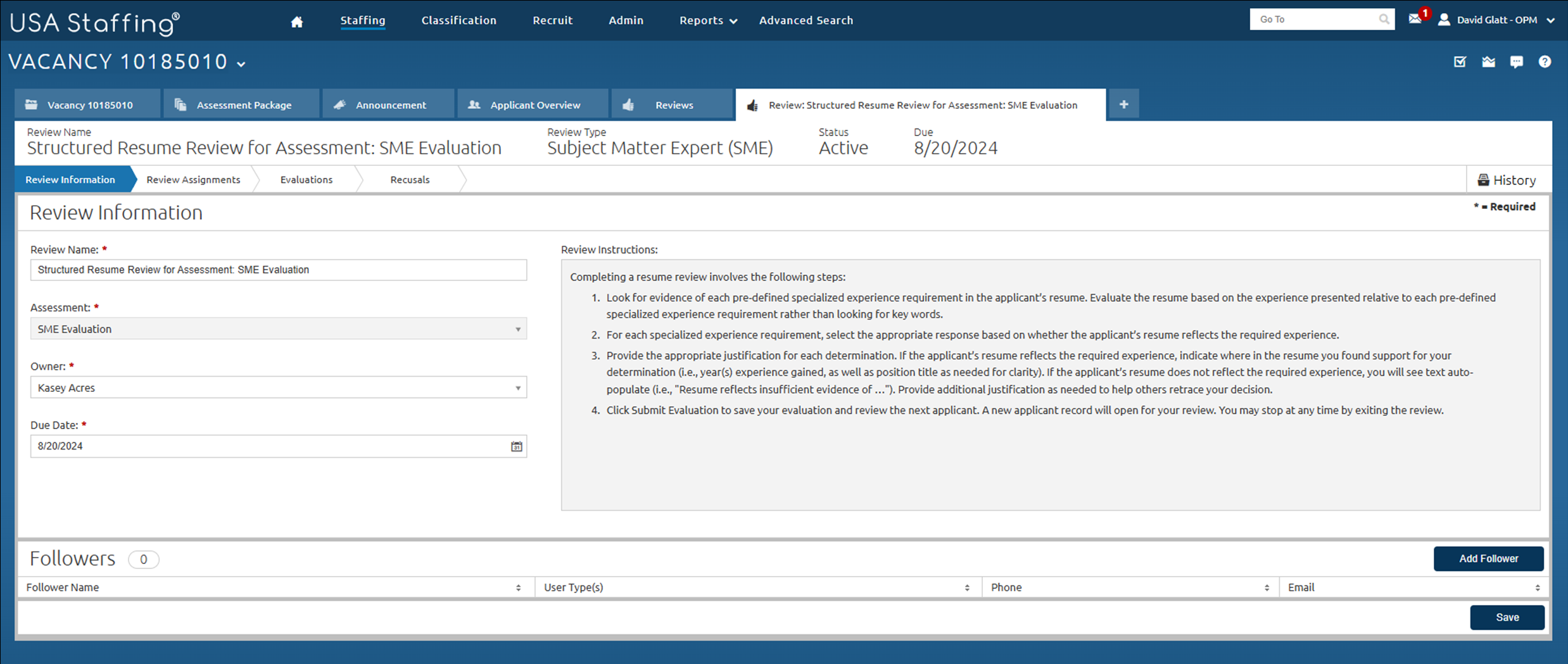 SME Review Information