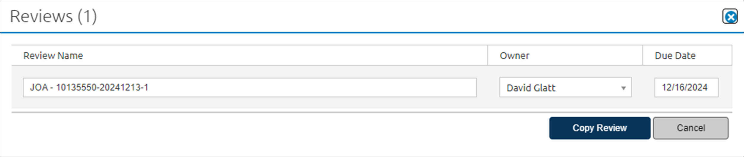 Naming copy of a Review