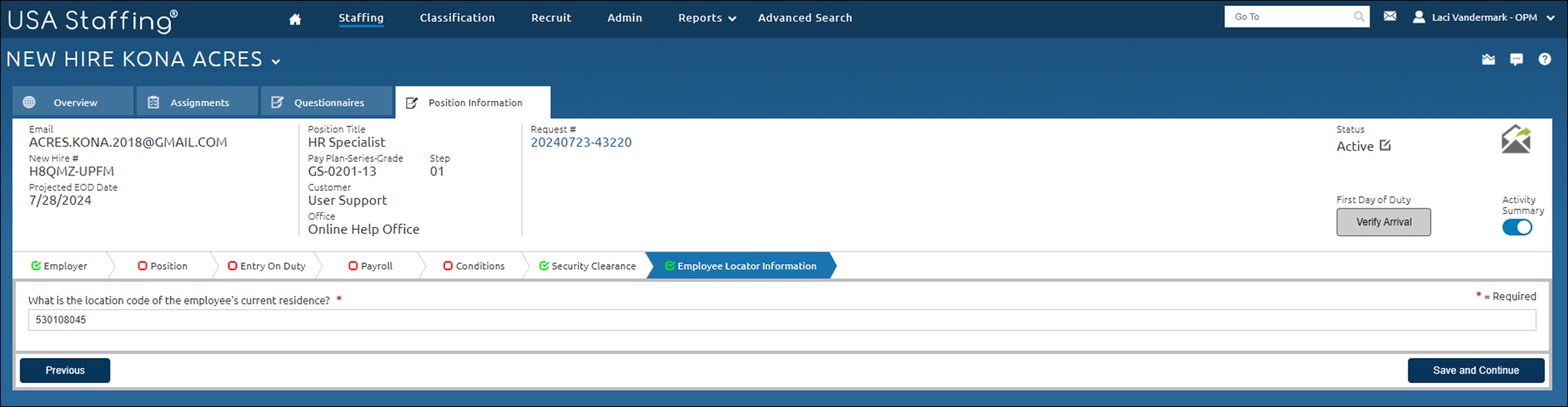 Employee Locator Information