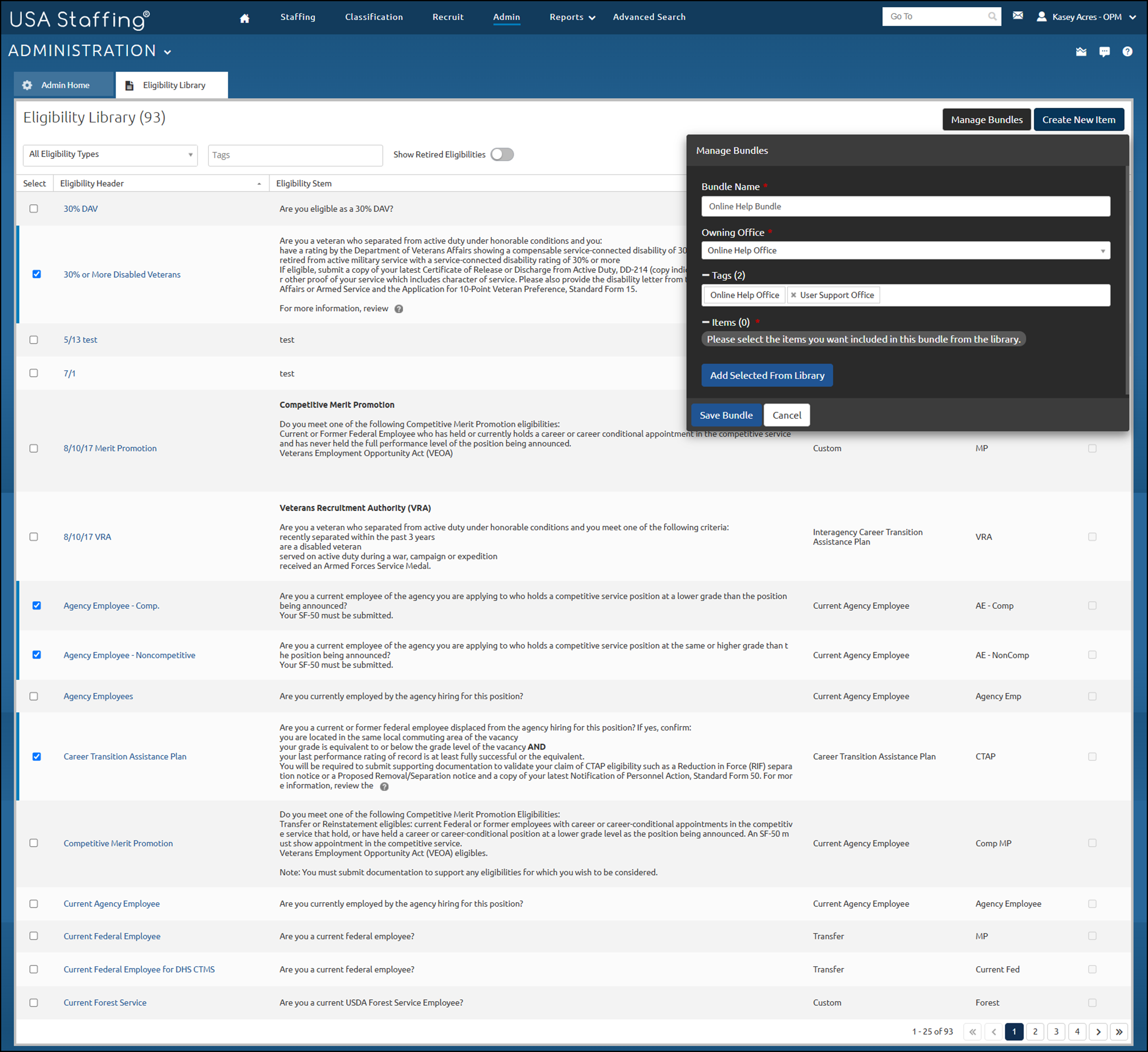 Create Eligibility Bundle