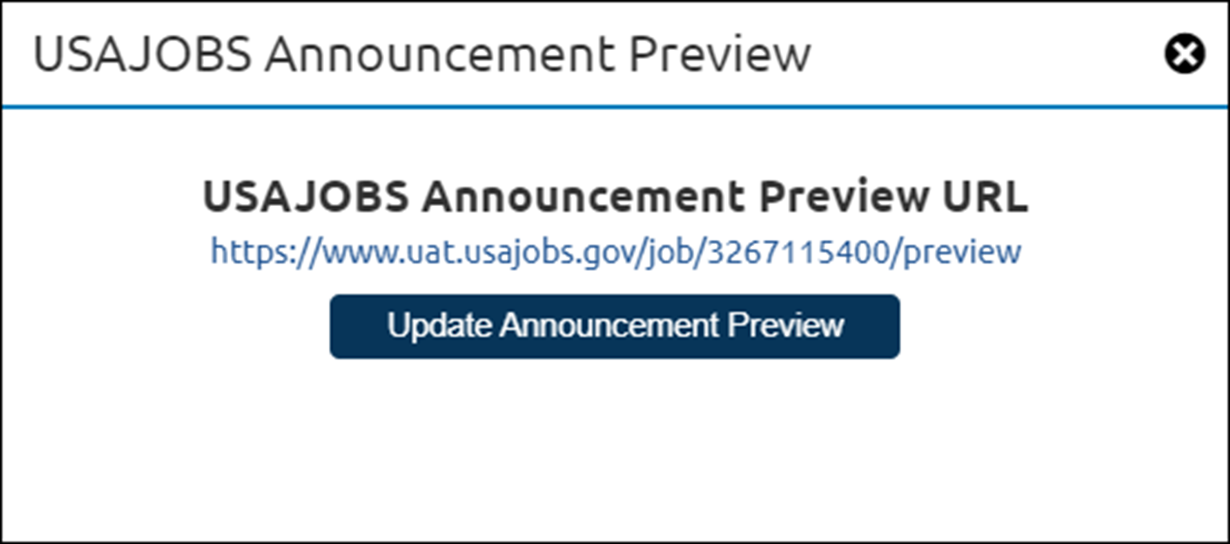 Announcement - Preview Announcement link