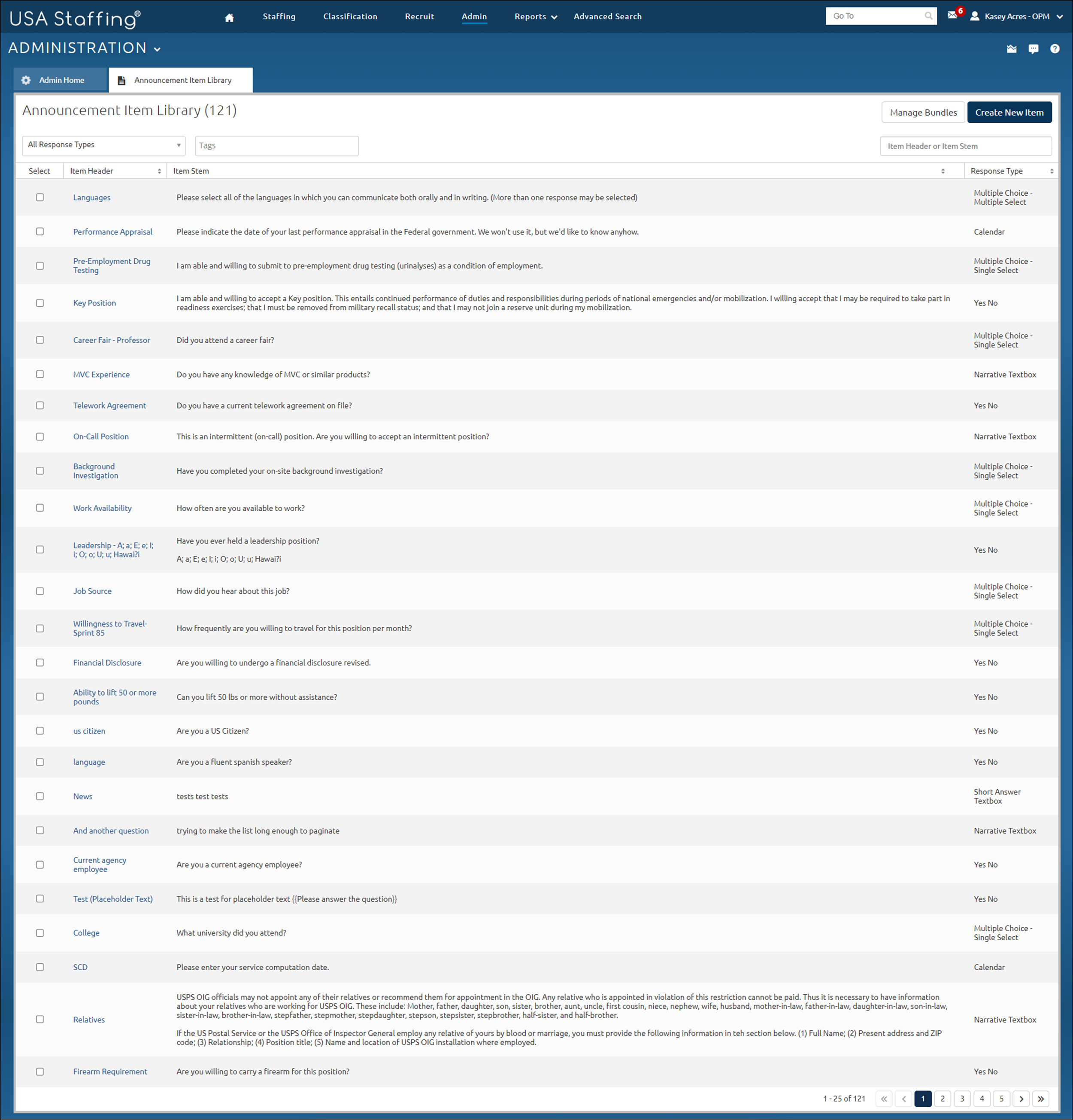 Anouncement Item Library