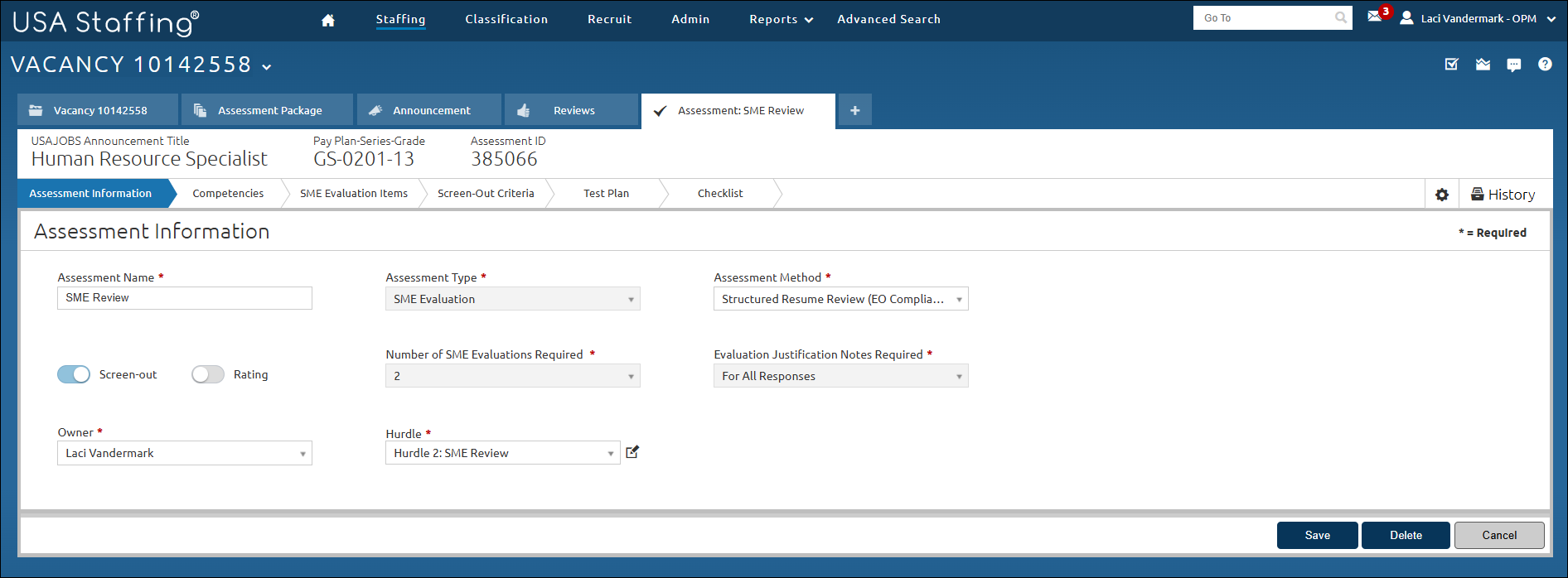 SME Assessment Info Page