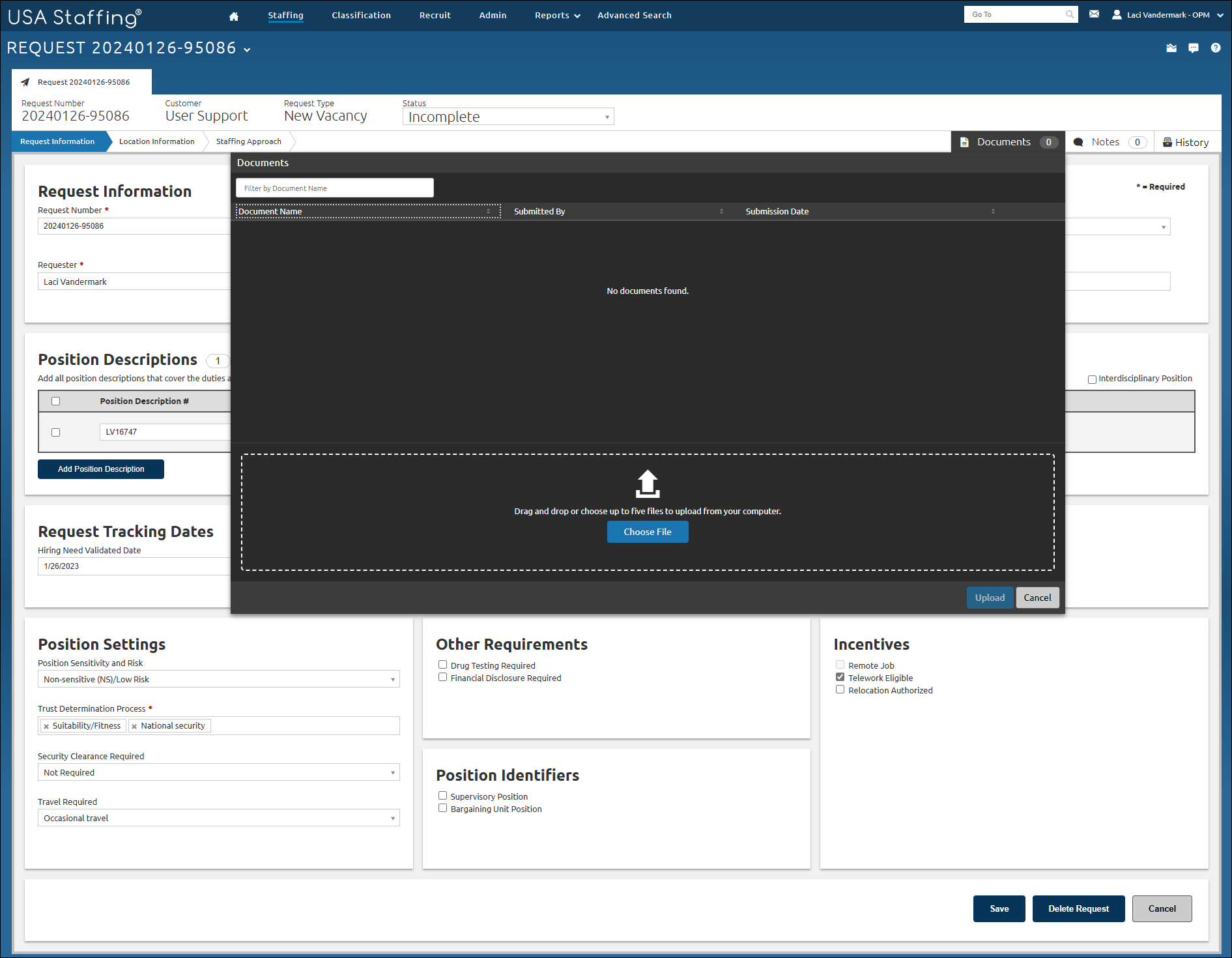 Add document to a request