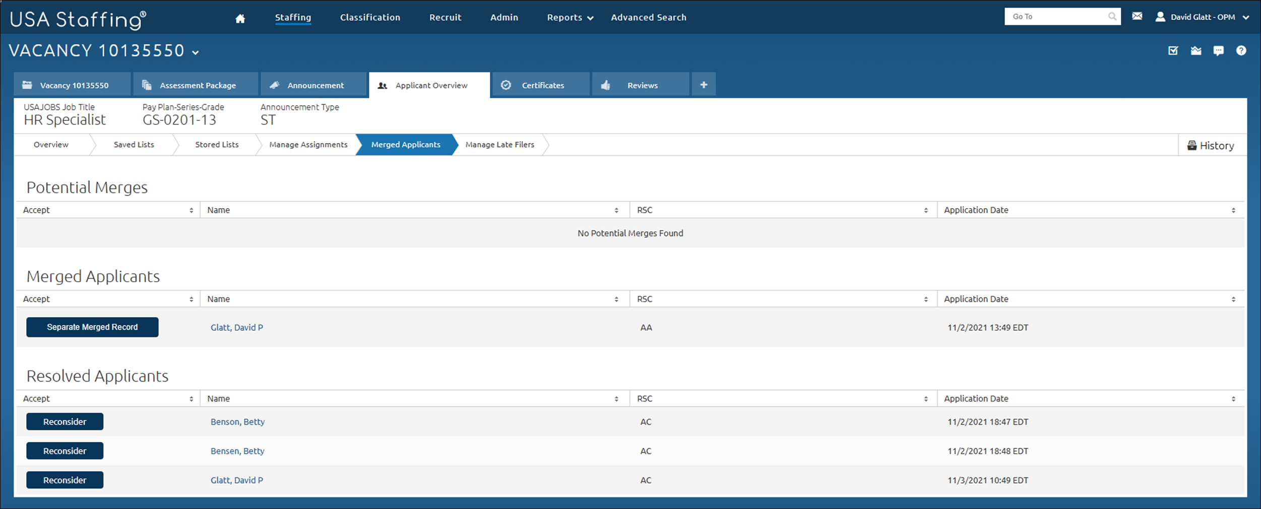 Core - Merged Applicants Overview