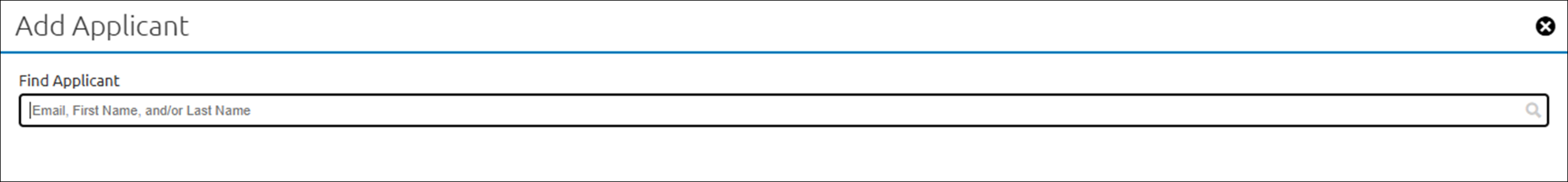 Add applicant find applicant field