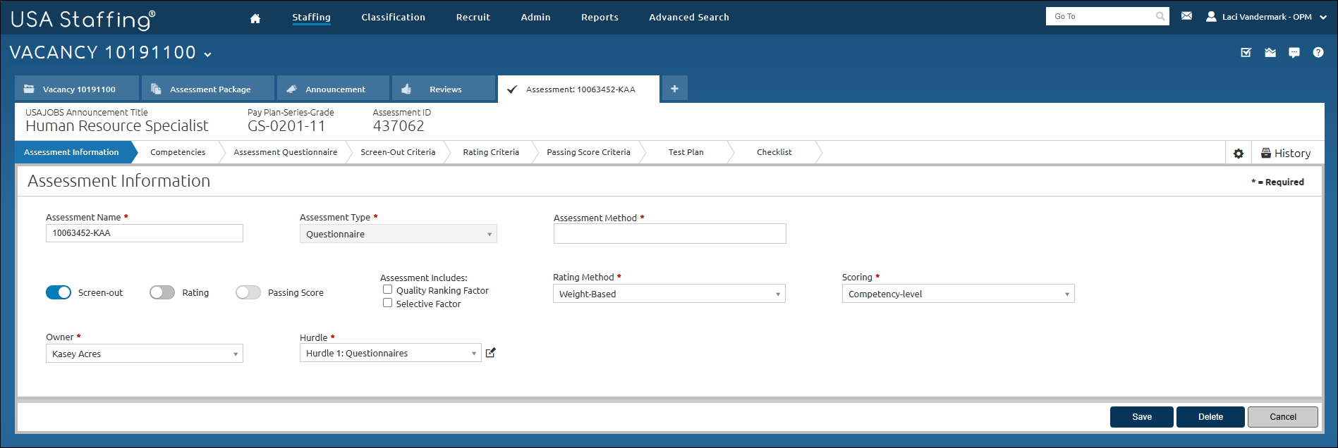 Core-Assessment Information Page