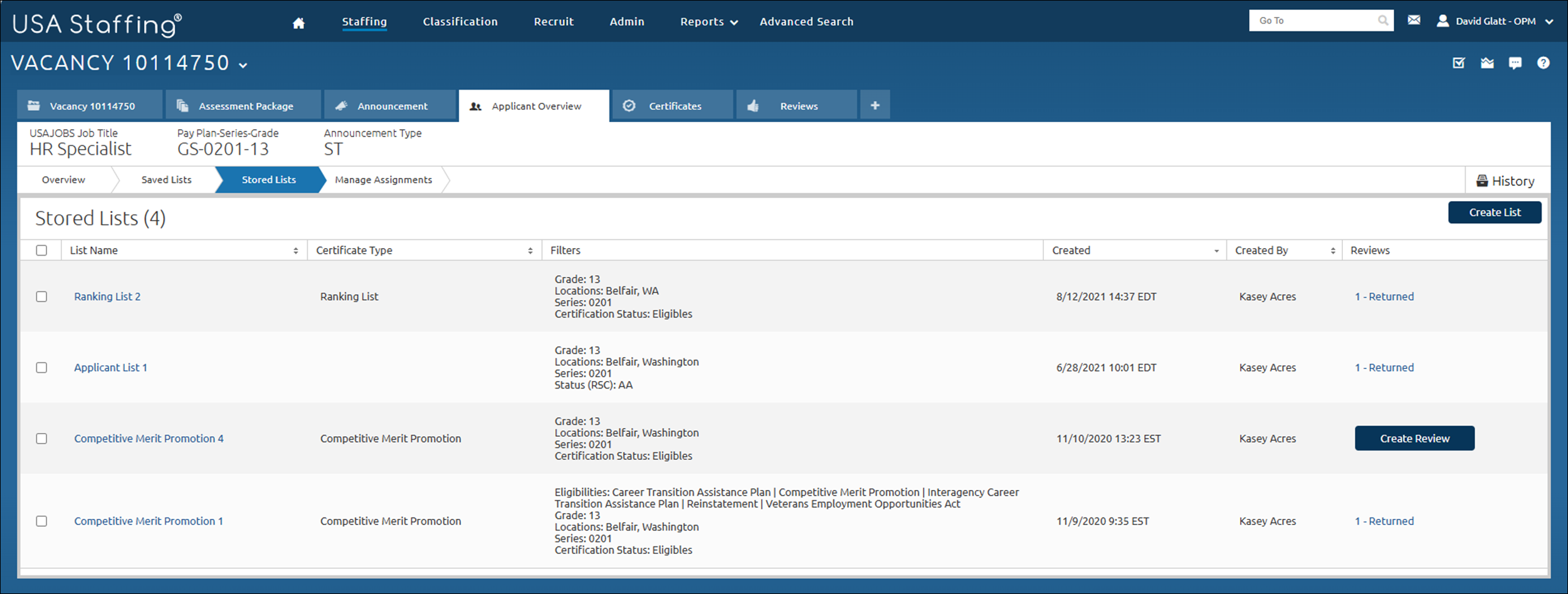 Stored Lists Overview