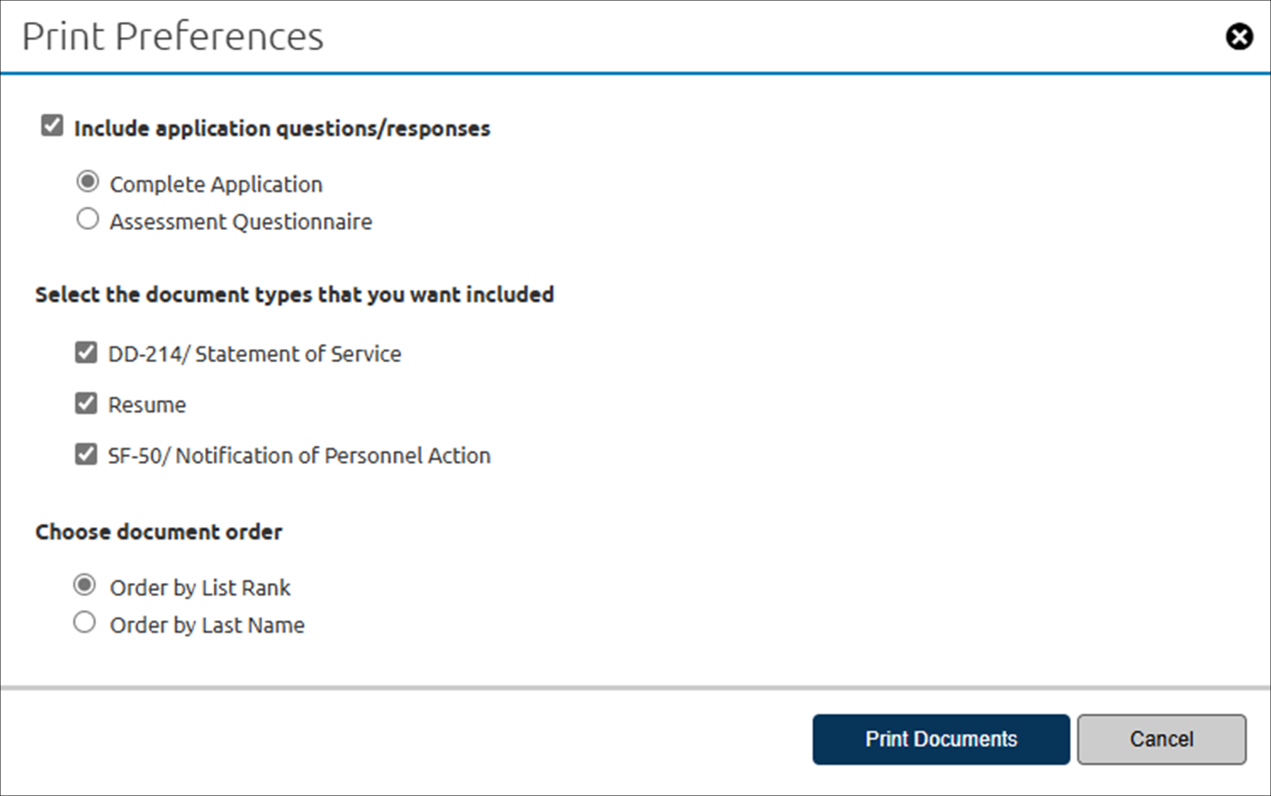  Batch printing from stored list print preferences