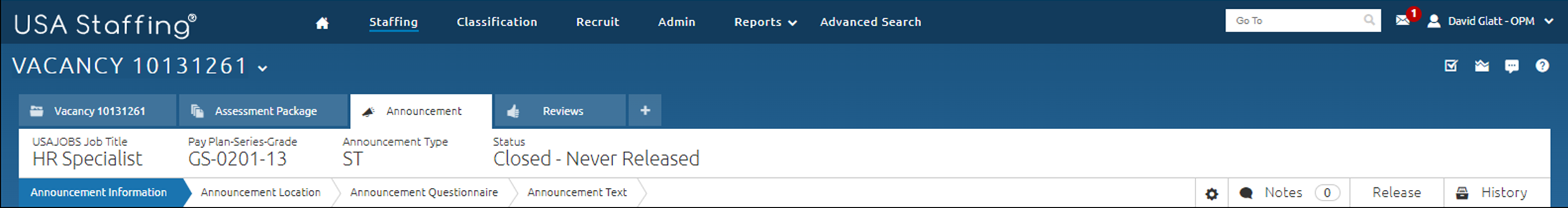 Announcement - Announcement subtabs