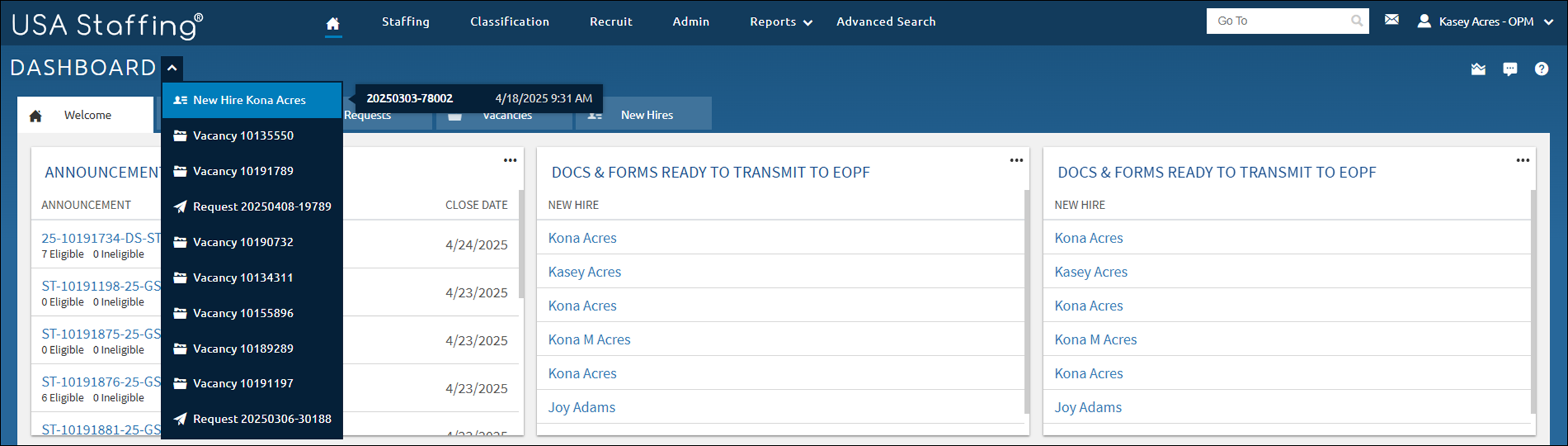 Browsing History shown from the Dashboard drop-down.