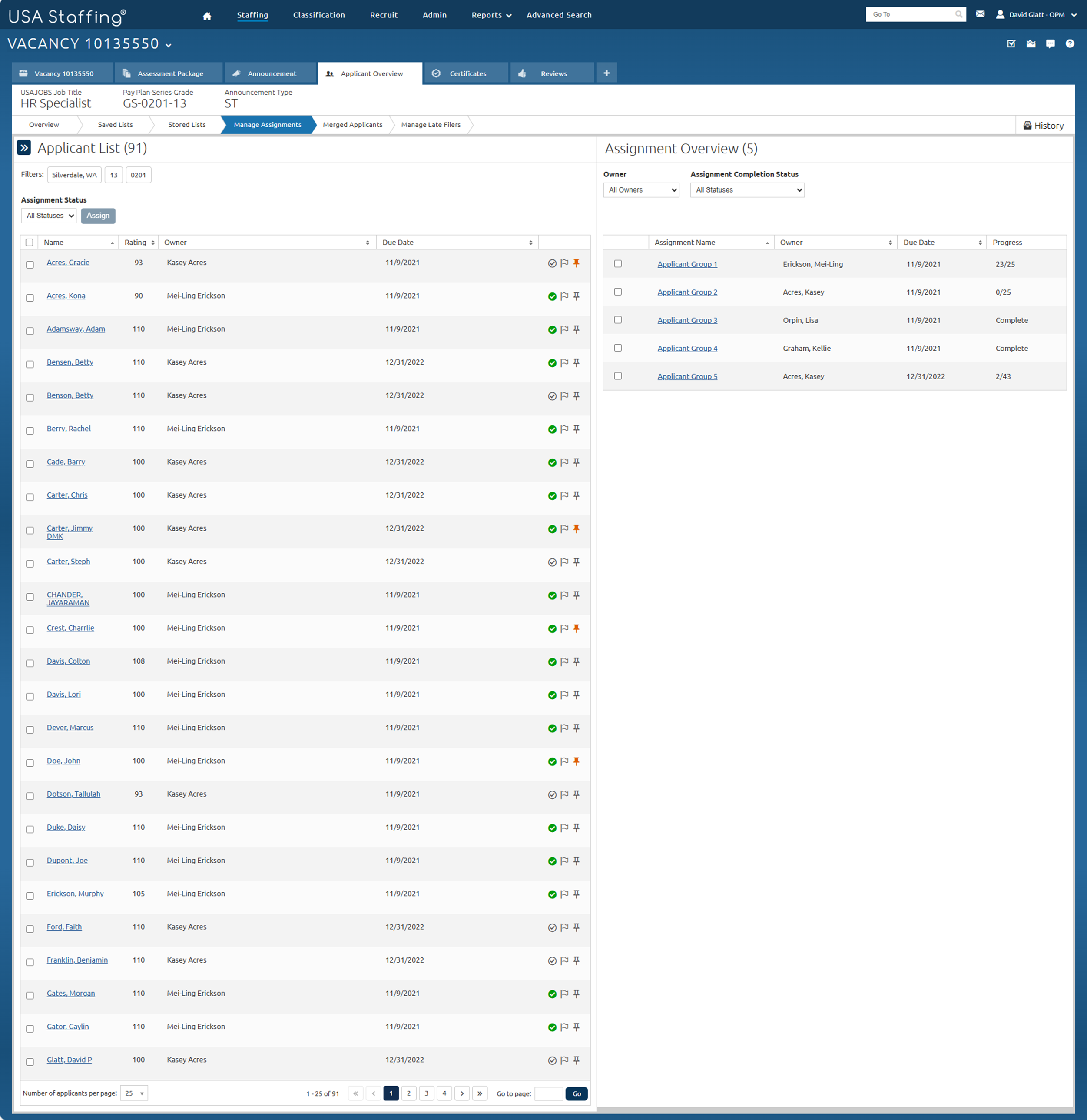 Manage Assignments Overview