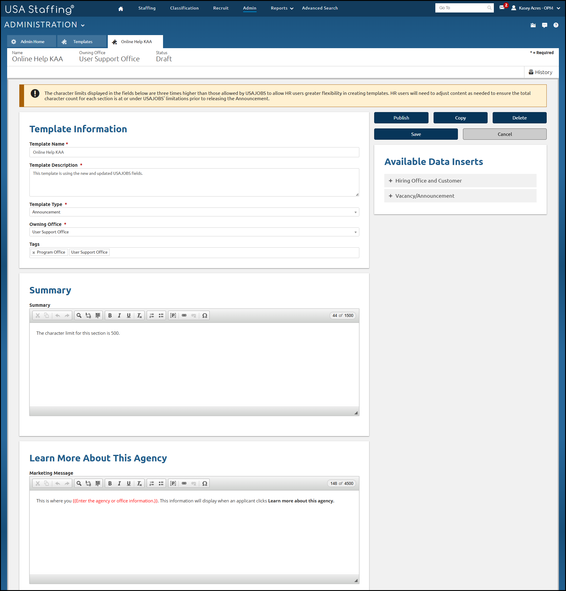 Add Announcement Placeholder