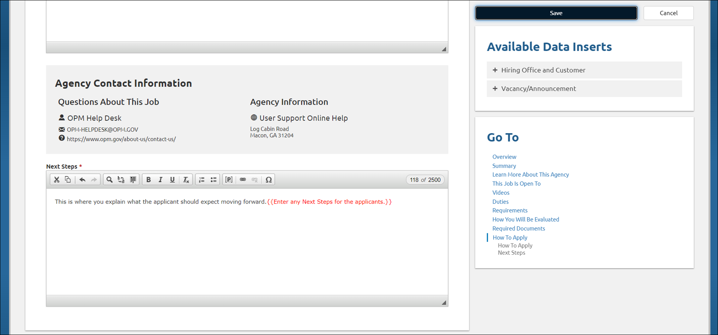 Announcement Placeholder Text